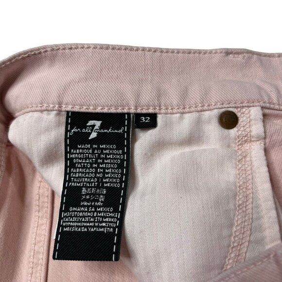 7 for all Mankind Women's Light Pink High Rise Frayed Hem Cut Off Shorts Size 32 - Picture 4 of 11